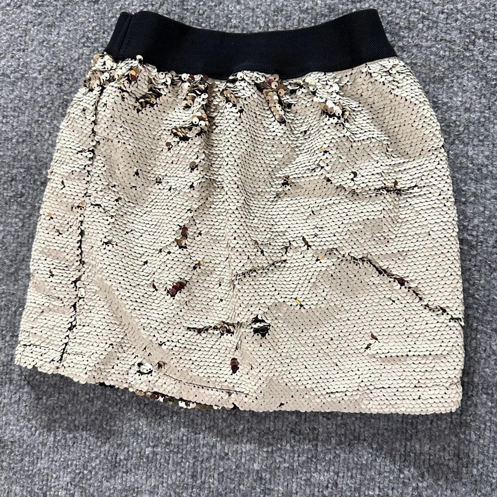 Unbranded Skirt Womens Size S Champagne equin Mini Elastic Waist Party Glam